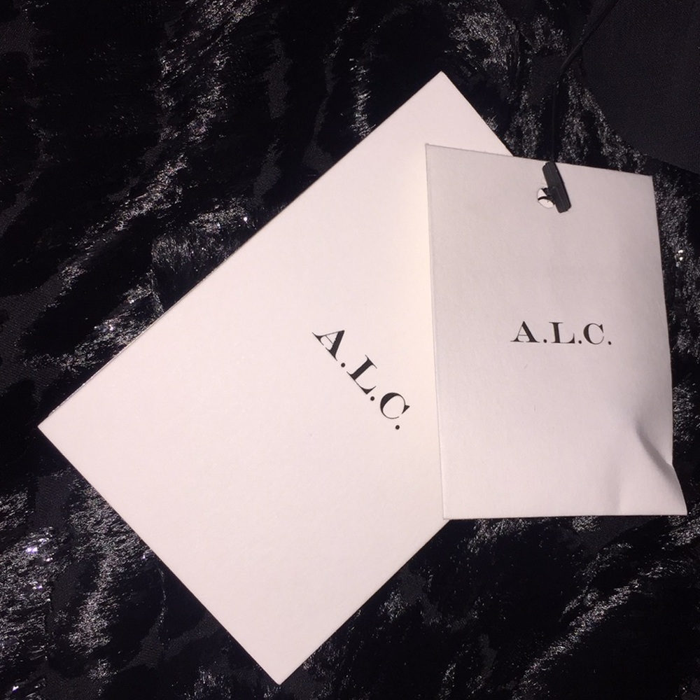 NWT ALC Gathered Metallic velvet Maxi Dress - Picture 9 of 13